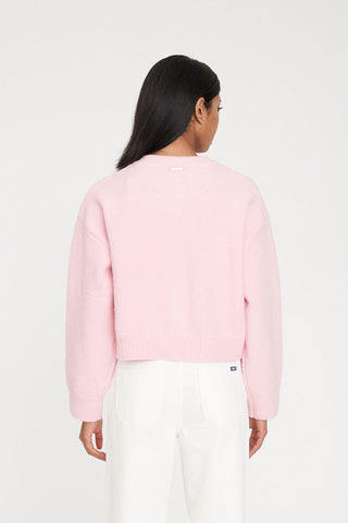 ELLE CROP CARDIGAN PALE ROSE