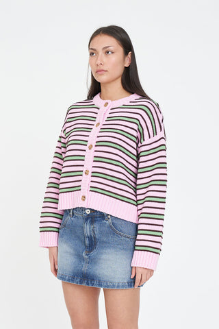 BOBBY KNIT CARDIGAN PINK/MEADOW