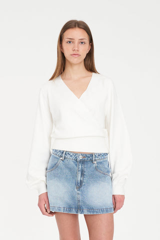 CLEO WRAP CARDIGAN CHALK