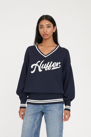 VARSITY OVERSIZED KNIT NAVY/CHALK