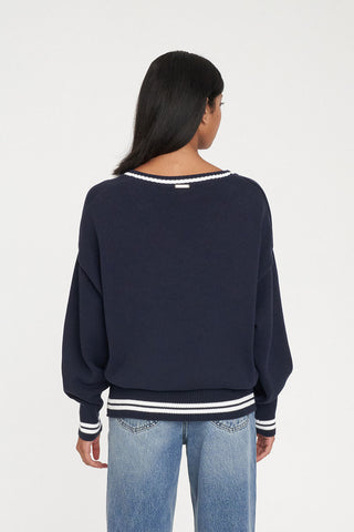 VARSITY OVERSIZED KNIT NAVY/CHALK