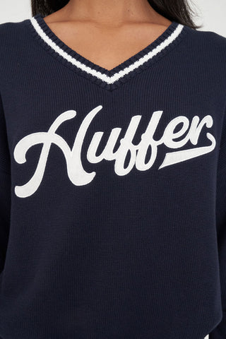 VARSITY OVERSIZED KNIT NAVY/CHALK