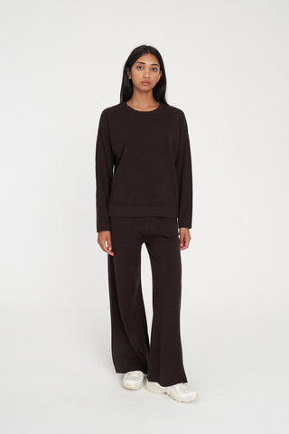 MERINO NEVE CREW CHESTNUT