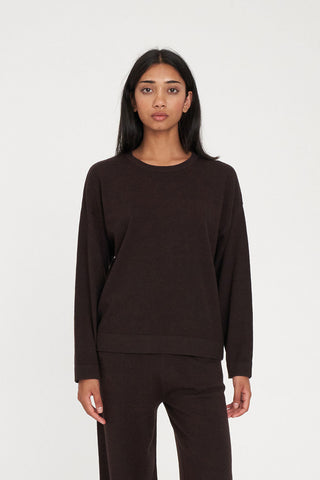 MERINO NEVE CREW CHESTNUT