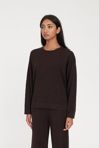 MERINO NEVE CREW CHESTNUT