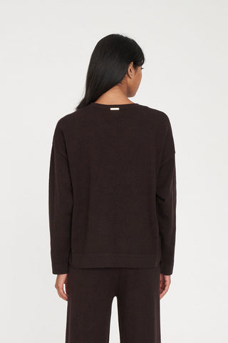 MERINO NEVE CREW CHESTNUT