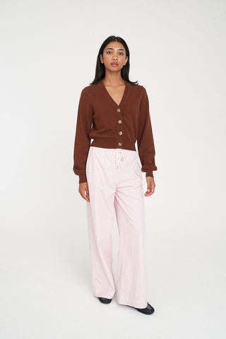 BIBI KNIT CARDIGAN CHESTNUT