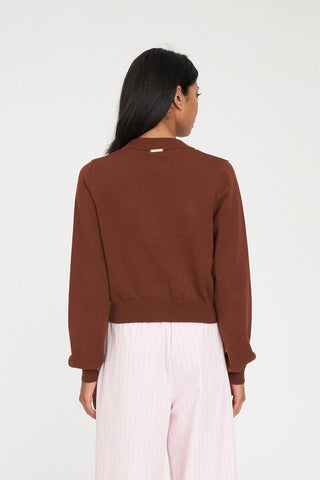 BIBI KNIT CARDIGAN CHESTNUT