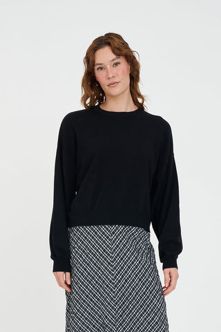 MERINO BELLA CROP KNIT BLACK