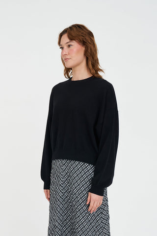 MERINO BELLA CROP KNIT BLACK