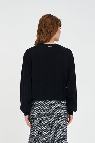 MERINO BELLA CROP KNIT BLACK