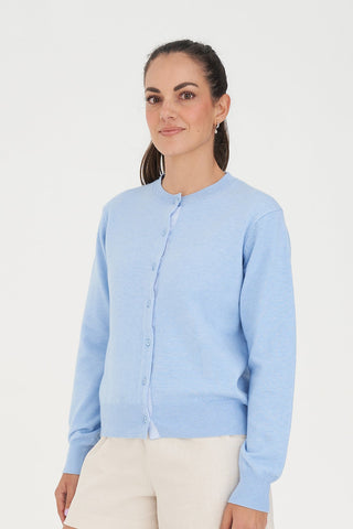 CLASSIC BUTTON UP CARDIGAN LIGHT BLUE