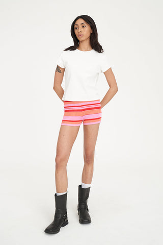 KYRA STRIPE KNIT SHORT HEATWAVE