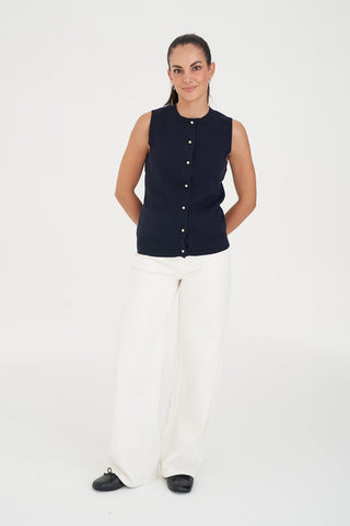 SUTTON KNIT VEST NAVY
