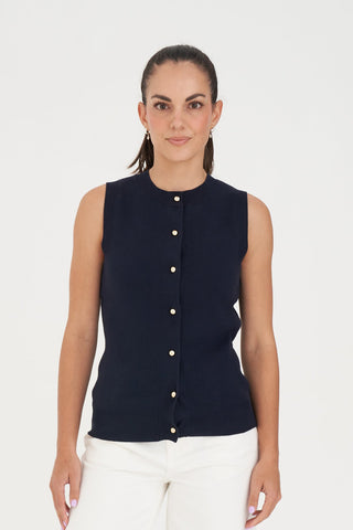 SUTTON KNIT VEST NAVY