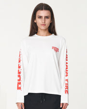 WMNS LS RELAX TEE 220/FIRED UP CHALK