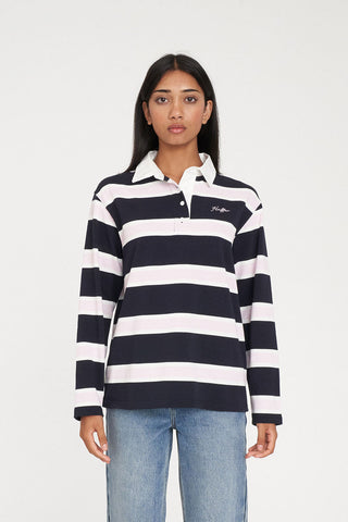BROOKLYN OVERSIZED RUGBY NAVY/PETAL