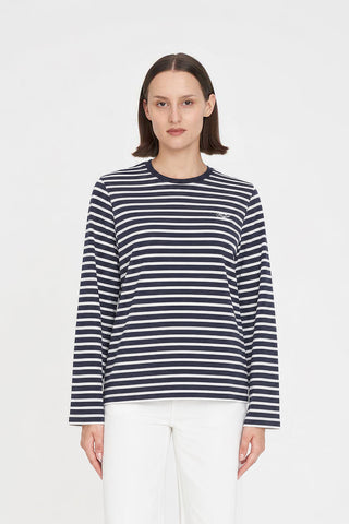 CLASSIC STRIPE LS TEE NAVY/WHITE