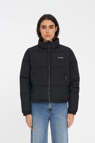 WOMENS HFR TRACK PUFFER JACKET BLACK