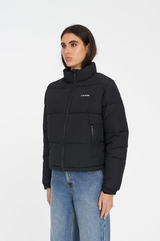 WOMENS HFR TRACK PUFFER JACKET BLACK