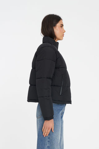 WOMENS HFR TRACK PUFFER JACKET BLACK
