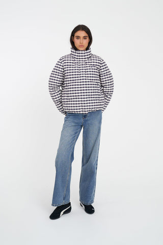 WMNS DEMI PUFFER JKT GINGHAM