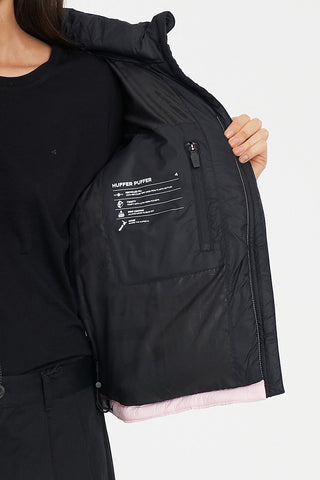WOMENS RIDER PUFFER JACKET BLACK/PETAL