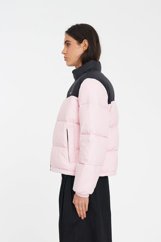 WOMENS RIDER PUFFER JACKET BLACK/PETAL