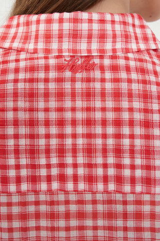 ROONEY SS DAD SHIRT POPPY/WHITE