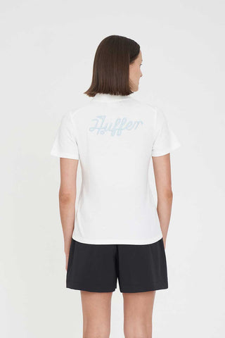 WOMENS BIRDIE SS POLO/PAR 97 CHALK/ICE BLUE