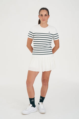 WMNS BRETON KNIT TOP WHITE/GOLF G