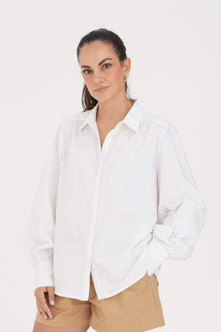 CLASSIC BILLOWY SLEEVE SHIRT WHITE