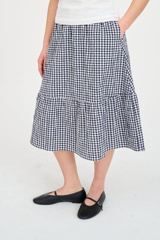 CLARISSE MIDI SKIRT NAVY/WHITE