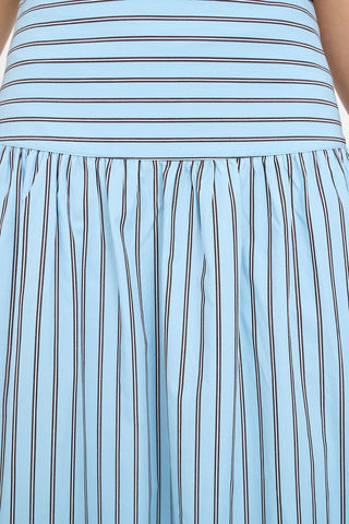 STRIPE ASHTON SKIRT BAY BLUE