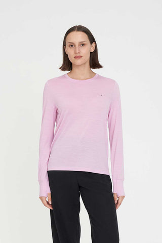 MERINO LS LANEWAY TEE PALE ROSE