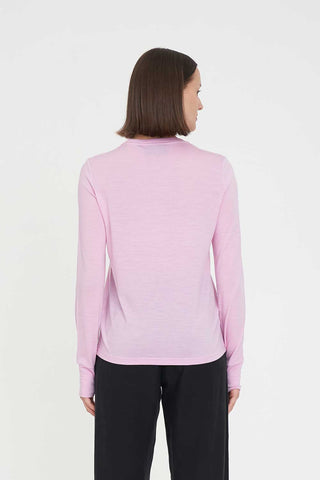 MERINO LS LANEWAY TEE PALE ROSE