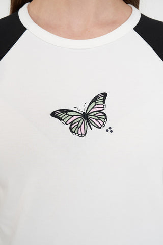 RAGLAN MINI TEE/FLUTTERBY CHALK