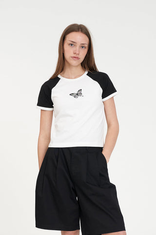 RAGLAN MINI TEE/FLUTTERBY CHALK