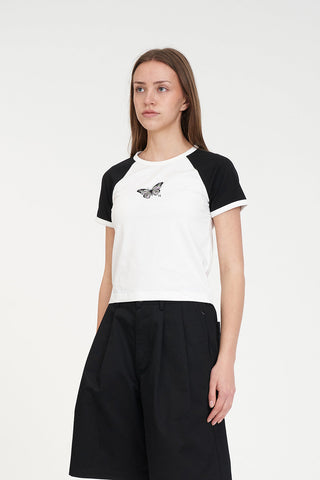 RAGLAN MINI TEE/FLUTTERBY CHALK
