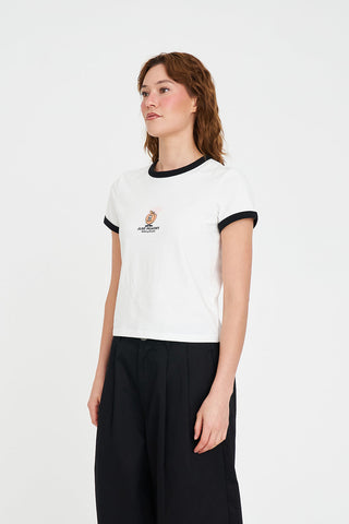 WMNS RINGER TEE/HOT & PEACHY CHALK