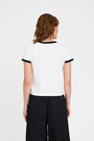 WMNS RINGER TEE/HOT & PEACHY CHALK