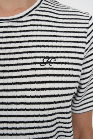 ALFIE STRIPE CLASSIC TEE CHALK/BLACK