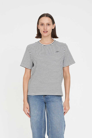 ALFIE STRIPE CLASSIC TEE CHALK/BLACK