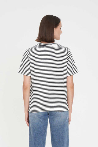 ALFIE STRIPE CLASSIC TEE CHALK/BLACK