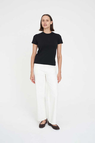 SLIM RIB TEE/3BALL BLACK
