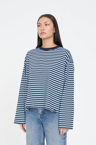 BILLIE LS TEE NAVY/GLACIER