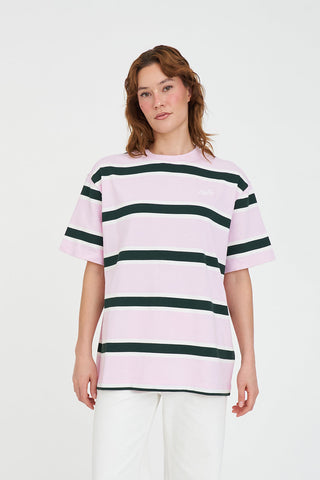 BROOKLYN RELAX TEE GREEN/PINK