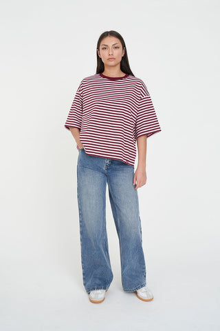 BILLIE TEE BURGUNDY/PETAL