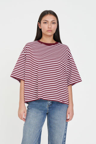 BILLIE TEE BURGUNDY/PETAL
