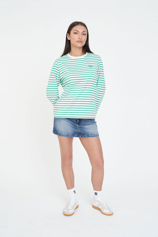 OUI OUI LS RELAX TEE CHALK/MEADOW